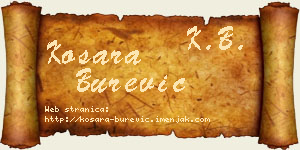 Kosara Burević vizit kartica